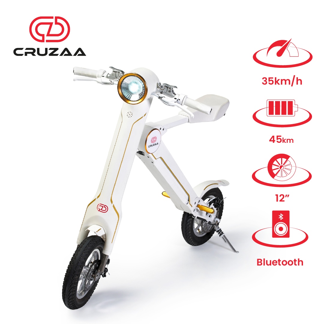 Cruzaa Sit Down E-Scooter PRO with Built-in Speakers & Bluetooth