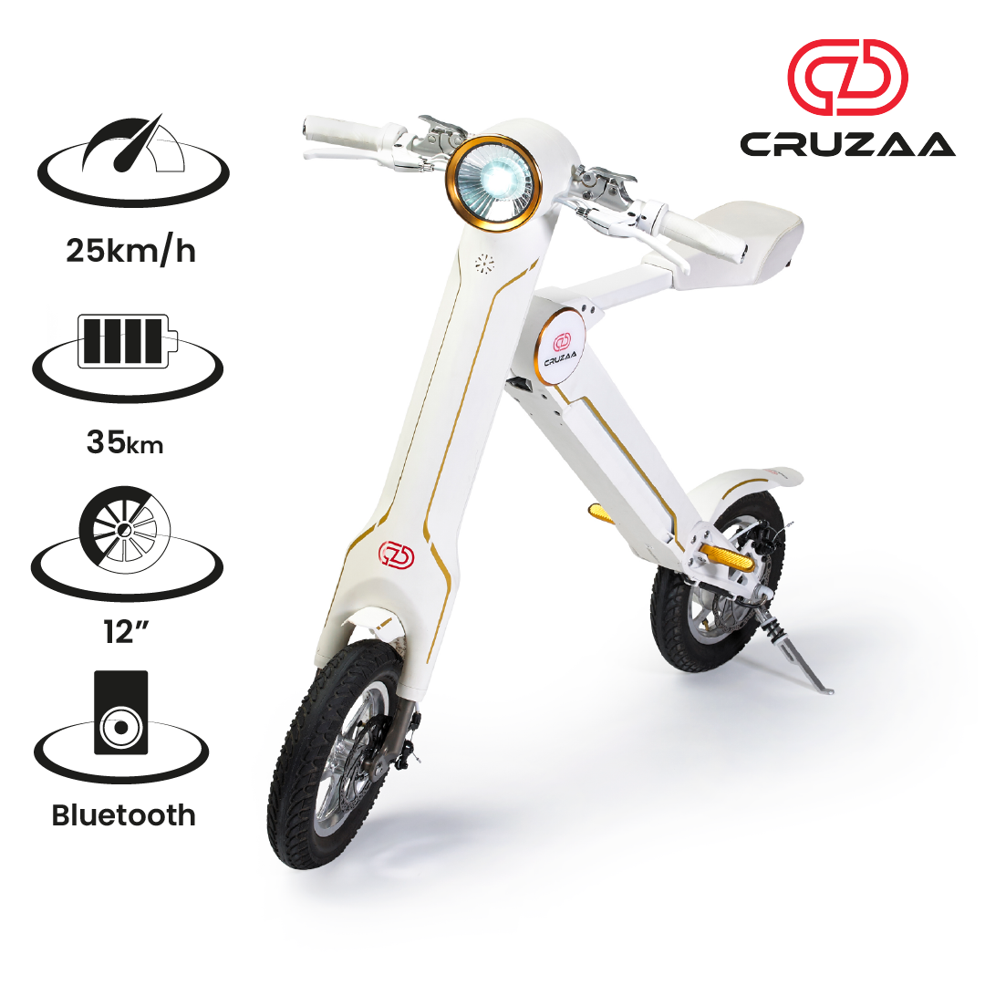 Cruzaa Sit Down E-Scooter with Built-in Speakers & Bluetooth