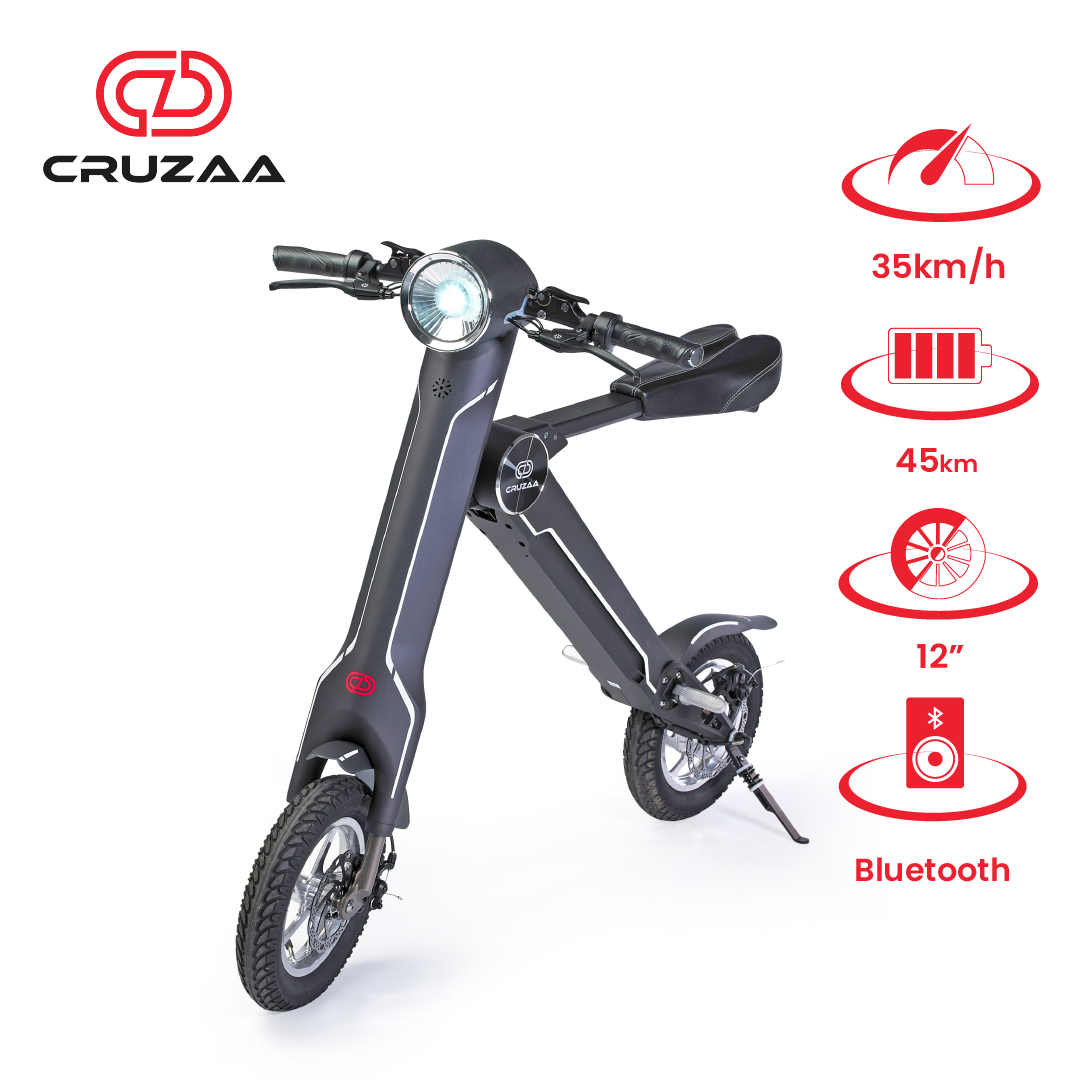 Cruzaa Sit Down E Scooter PRO with Built in Speakers Bluetooth Synergy E Bikes